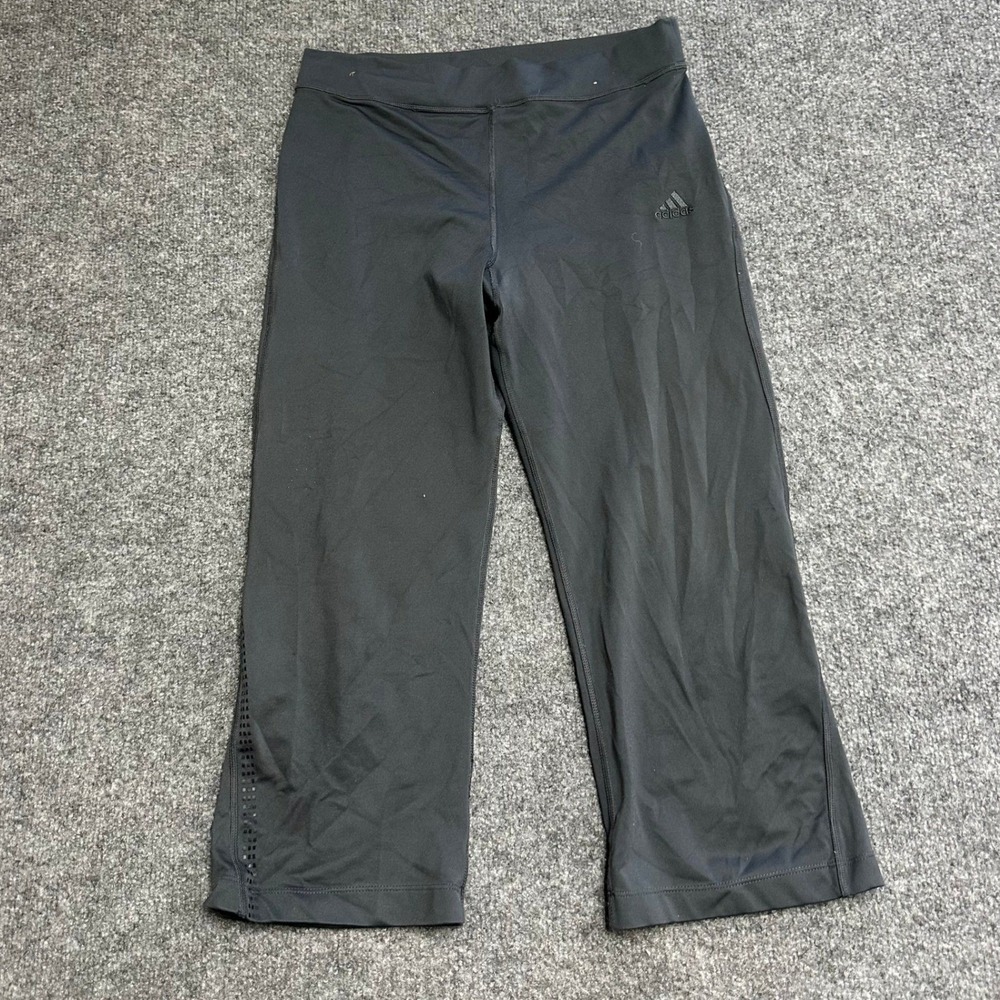 Adidas Capri Pants Womens Size S Gray Climalite Athletic Yoga Cropped Leggings